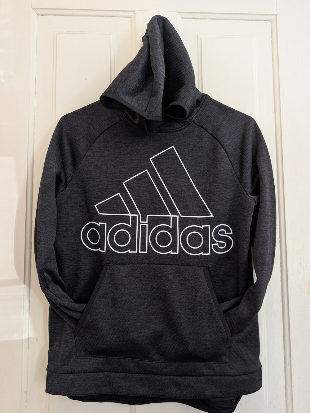 adidas Black Pullover Hoodie with White Logo Adult Small